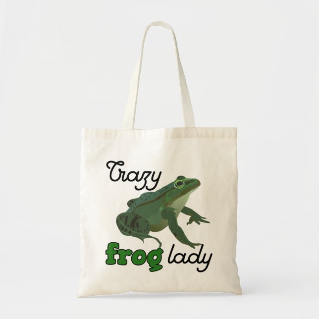 Crazy Frog Lady Frog lover gifts Tote Bag (Front)