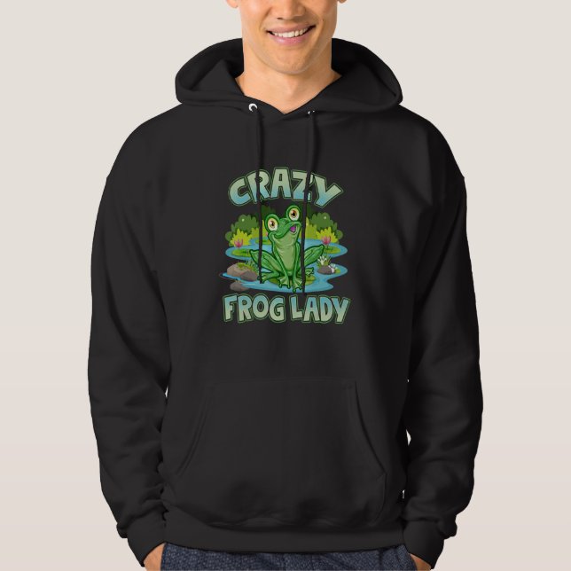 Crazy Frog Lady Lover Gift Hoodie (Front)