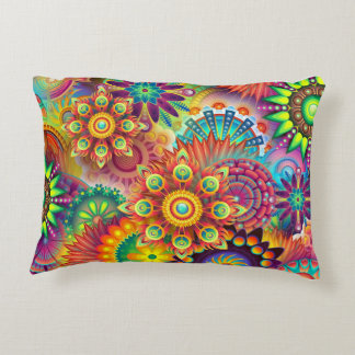 CRAZY  FUNKY  FLOWERS COLORFUL PILLOW 