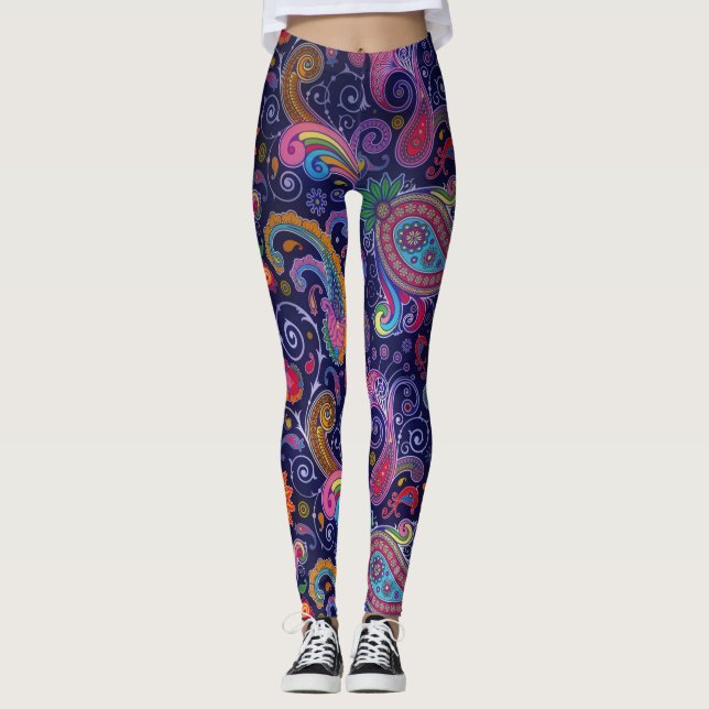 Crazy Funky Paisley Leggings (Front)