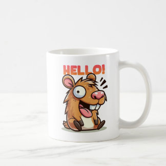 Crazy Funny Capybara Hello Mug