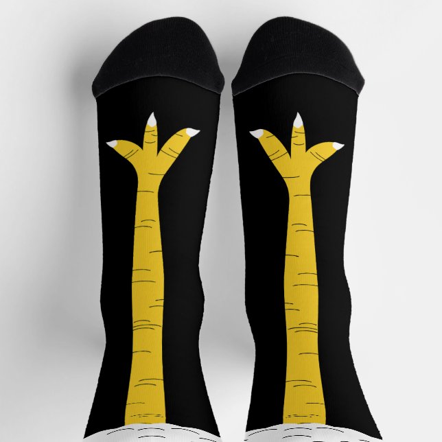 Crazy Funny Chicken Leg Crew Socks (Top)