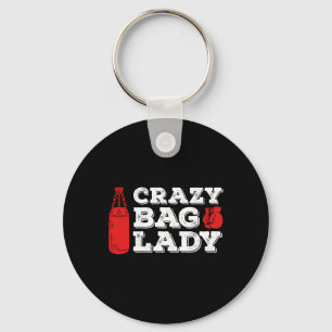 Crazy G Lady Kickboxer Funny Kickboxing Shirt_2 Key Ring
