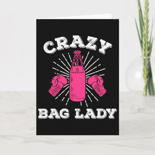 Crazy G Lady Kickboxer Funny Kickboxing Shirt Card