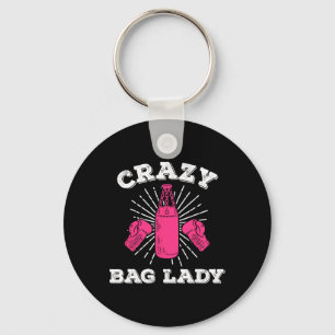Crazy G Lady Kickboxer Funny Kickboxing Shirt Key Ring
