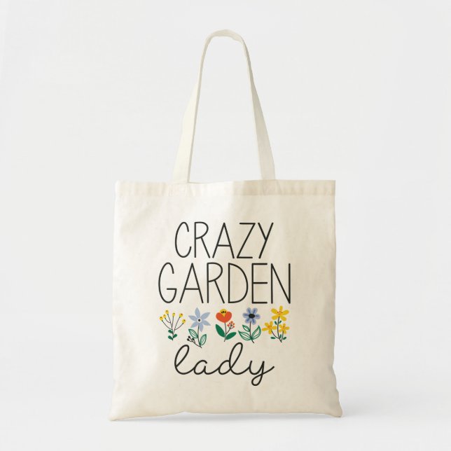 Crazy Garden Lady Tote Bag (Front)