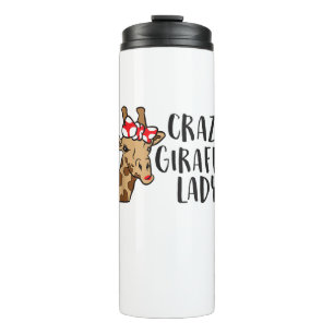 Crazy Giraffe Lady Women Giraffes Thermal Tumbler