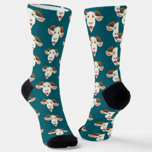 Crazy Goat Face Funny Cartoon Socks