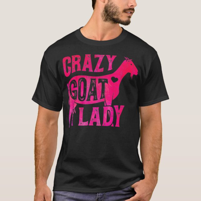 Crazy Goat Lady Funny Girls Women Farmer Farm T-Shirt (Front)