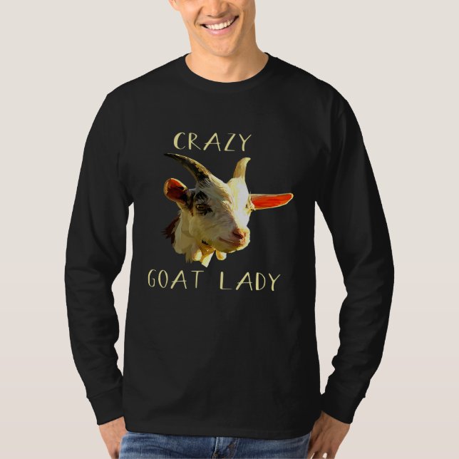 Crazy Goat Lady Funny T-Shirt (Front)