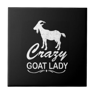Crazy Goat Lady Shirt Goat, Goat Farmer Gift Ceramic Tile