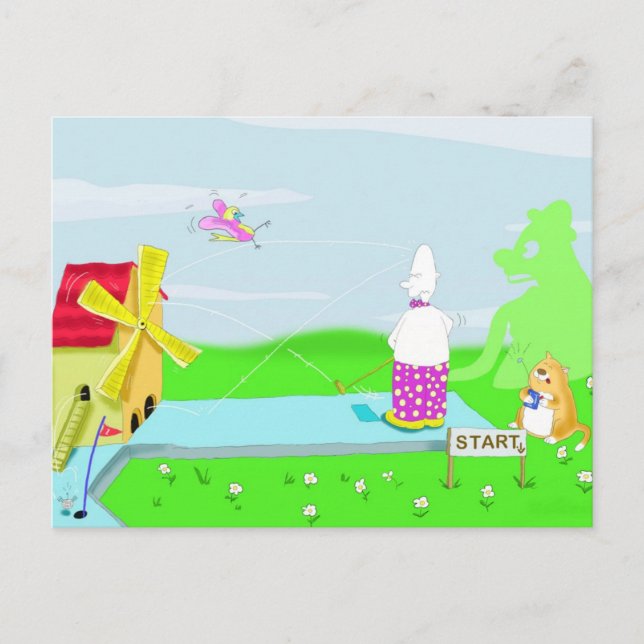 crazy golf post card (Front)