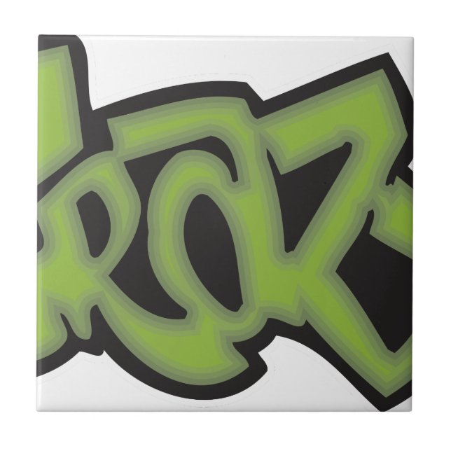 Crazy - Graffiti Ceramic Tile (Front)