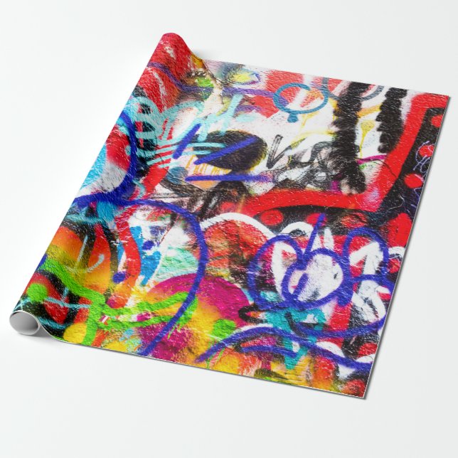 Crazy Graffiti Wrapping Paper (Unrolled)