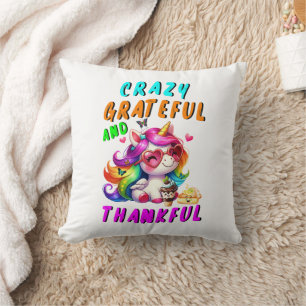 Crazy Grateful And Thankful Cushion