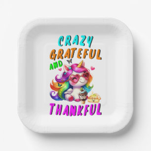 Crazy Grateful And Thankful Paper Plate