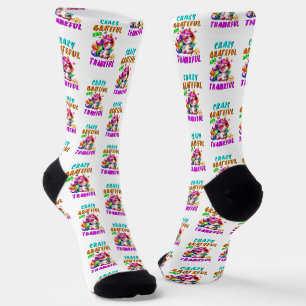 Crazy Grateful And Thankful Socks