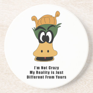 Crazy Green Cartoon Duck Different Reality Coaster