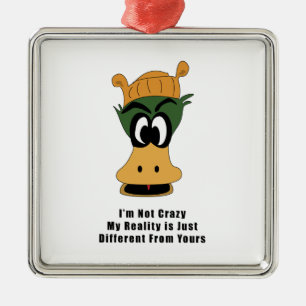 Crazy Green Cartoon Duck Different Reality Metal Tree Decoration