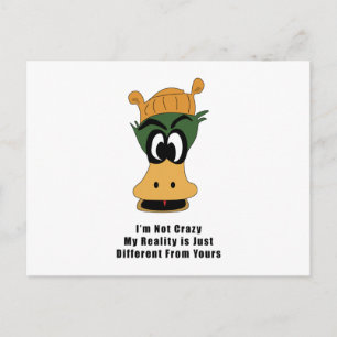 Crazy Green Cartoon Duck Different Reality Postcard
