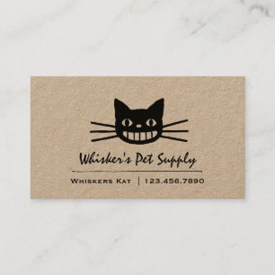 Crazy Grinning Cat Black Cheshire Cat Business Card