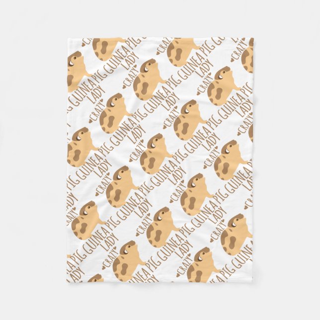 crazy guinea pig lady fleece blanket (Front)