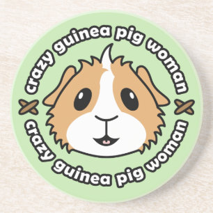 Crazy Guinea Pig Woman Coaster