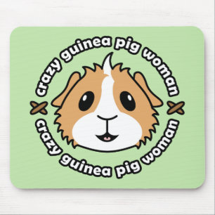 Crazy Guinea Pig Woman Mousemat