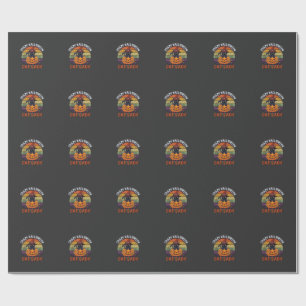 Crazy Halloween Cat Lady Black Pumpkin Witch Hat Wrapping Paper