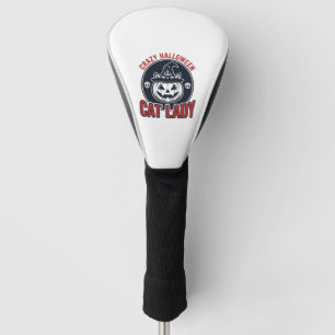 Crazy Halloween Cat Lady Vintage Witch Cat Shirt_1 Golf Head Cover