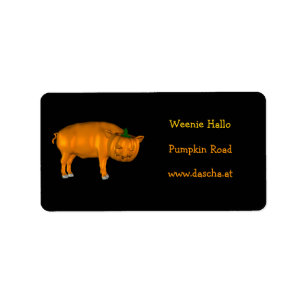 Crazy Halloween Pig Label
