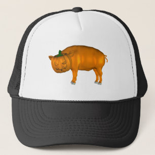 Crazy Halloween Pig Trucker Hat