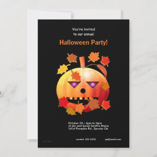 Crazy Halloween Pumpkin Invitation