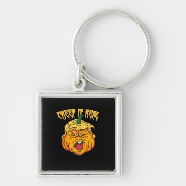 Crazy Halloween Pumpkin Trumpkin Costume Key Ring (Front)