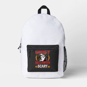 Crazy Halloween Scary Ghost and Pumpkin Design Printed Backpack
