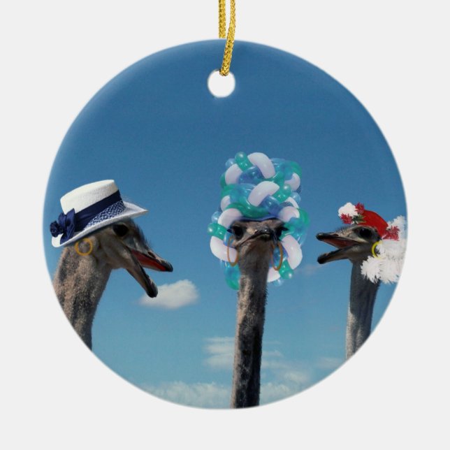 Crazy Hat Day at the Races Ceramic Tree Decoration (Front)