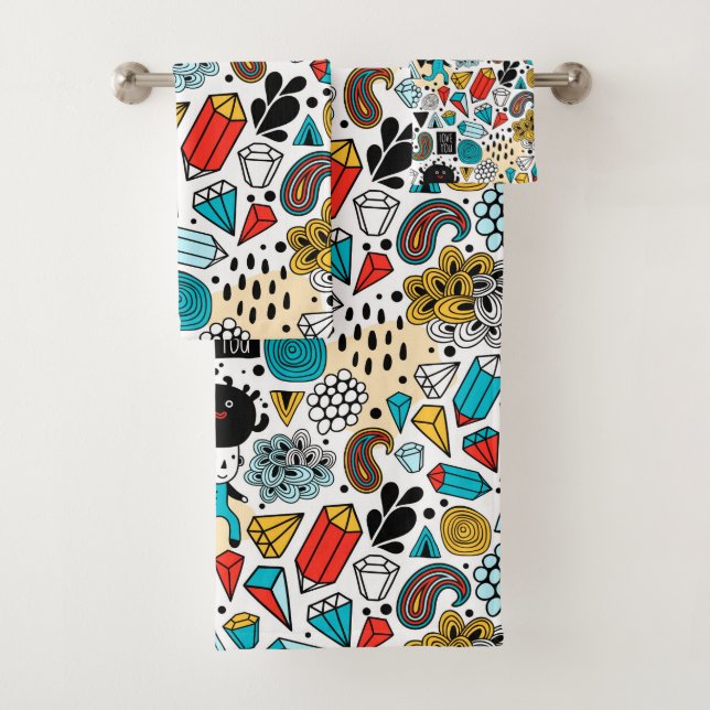 Crazy head bath towel set (Insitu)