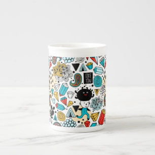 Crazy head bone china mug