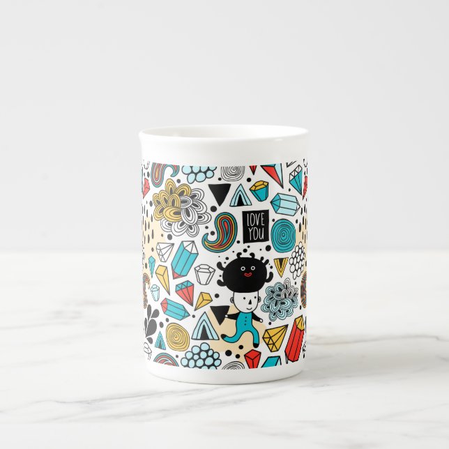 Crazy head bone china mug (Front)