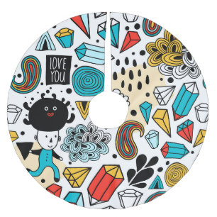 Crazy head brushed polyester tree skirt