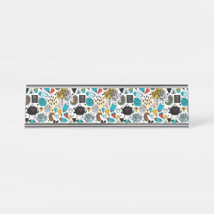Crazy head desk name plate
