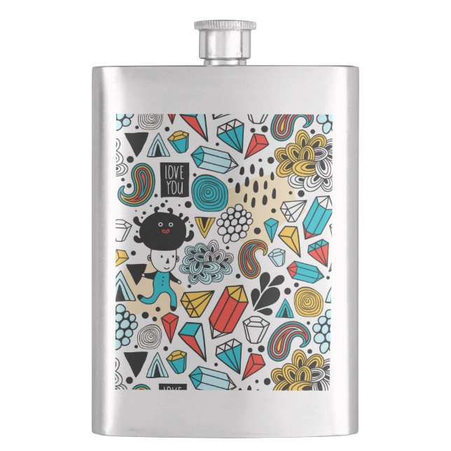 Crazy head hip flask (Front)