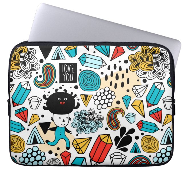 Crazy head laptop sleeve (Front)