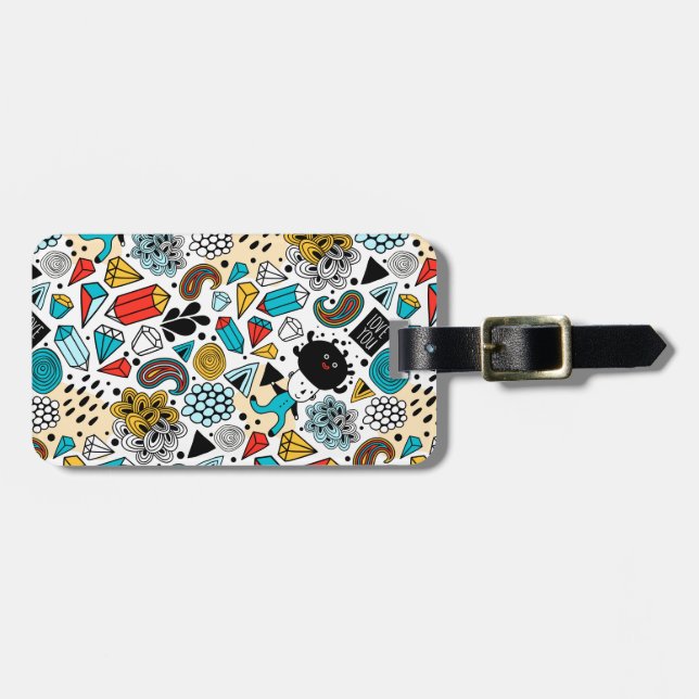 Crazy head luggage tag (Front Horizontal)