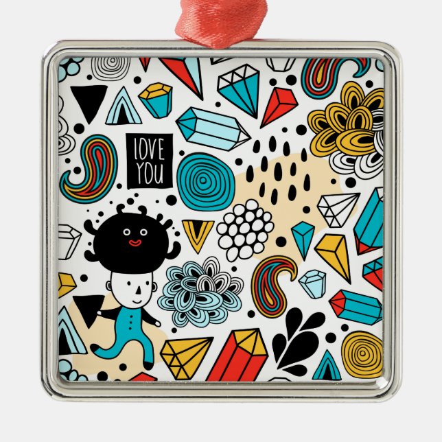 Crazy head metal ornament (Front)