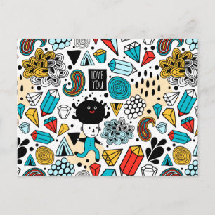 Crazy head postcard
