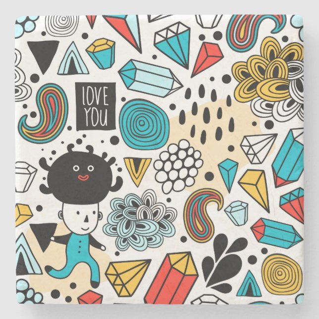 Crazy head stone coaster (Front)