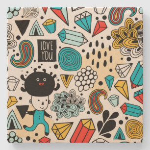 Crazy head stone coaster