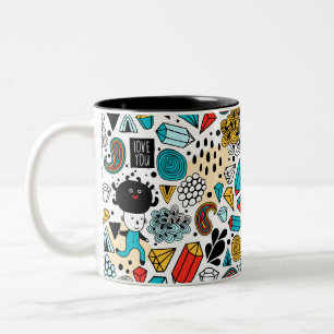 Crazy head Two-Tone coffee mug