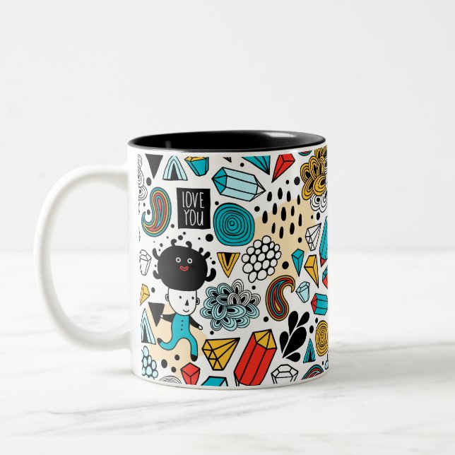 Crazy head Two-Tone coffee mug (Left)
